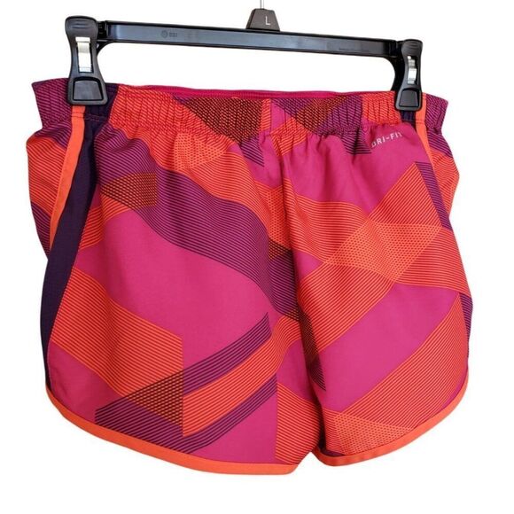 Nike Womens Dri-Fit Running Shorts S Pink & Orange Geometric Athletic Sportswear - Picture 4 of 6